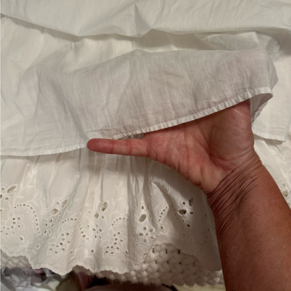 ZARA WHITE MINI
BOHEMIAN COTTAGE CORE EYELET 
MINI SUNDRESS- SIZE LARGE- - Picture 8 of 9